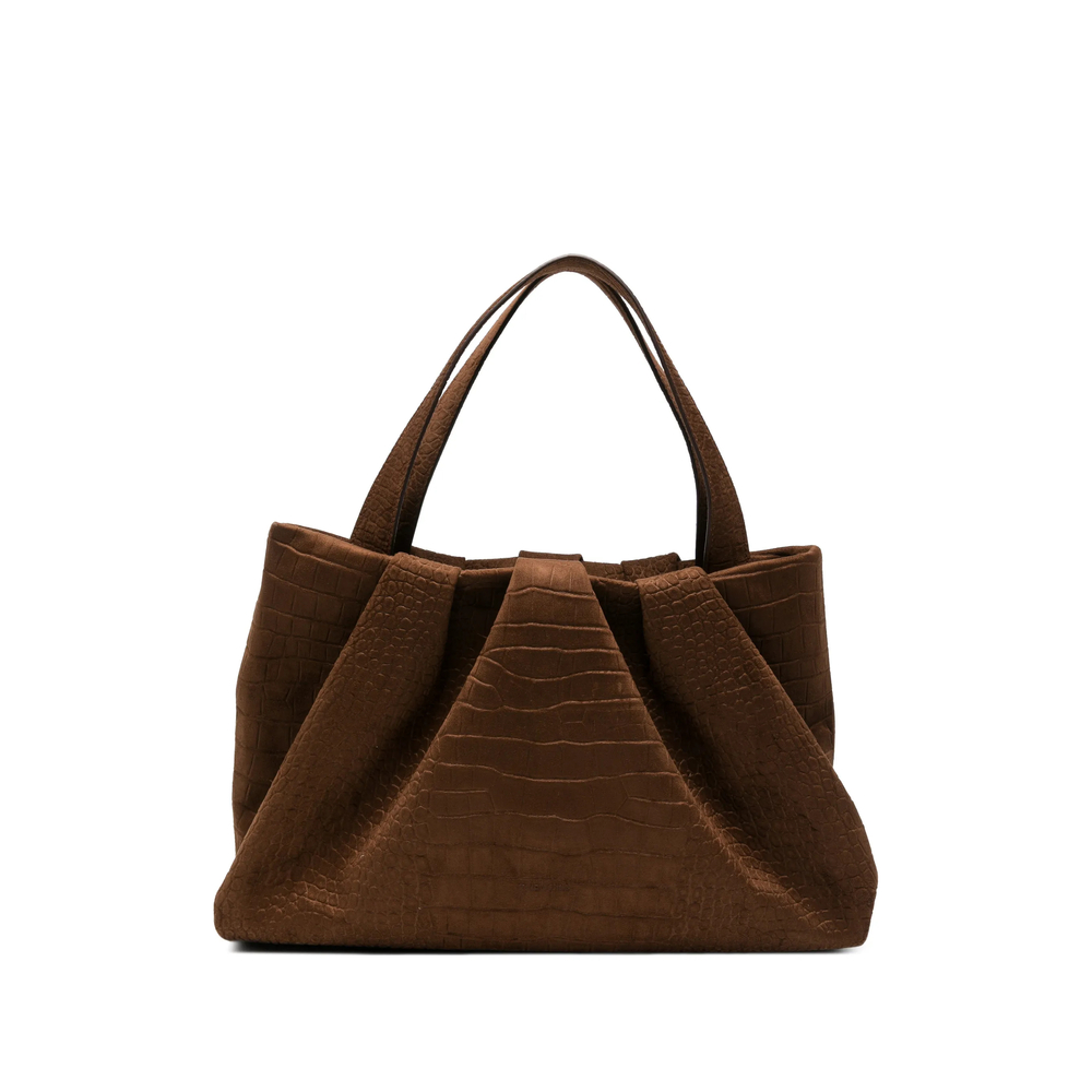 Themoirè Croc-effect Ruched Shoulder Bag