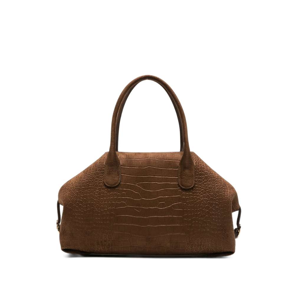 Themoirè Talia Croc-effect Suede Tote Bag