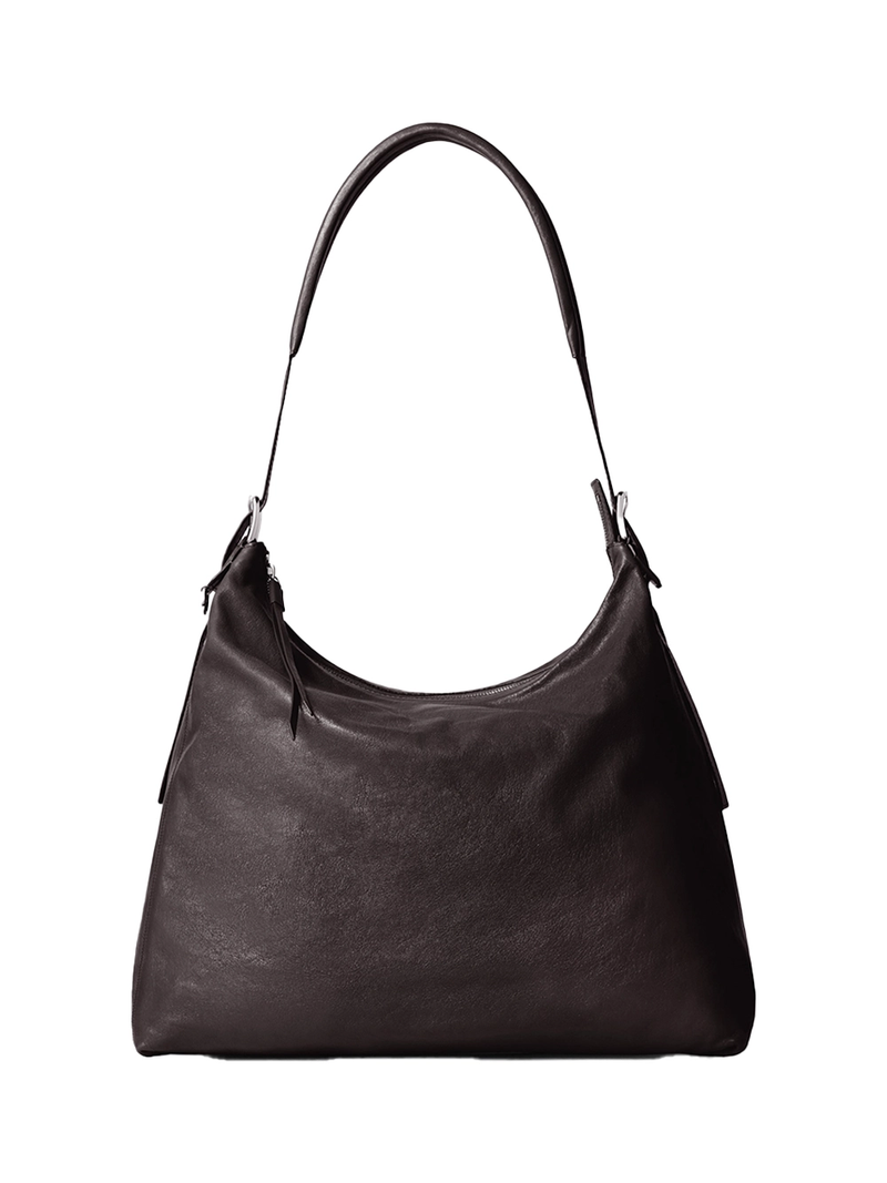Lemaire Belted Hobo Bag Dark Chocolate