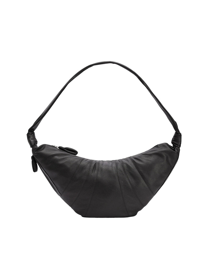 Lemaire LARGE CROISSANT BAG Soft Grained Leather Black