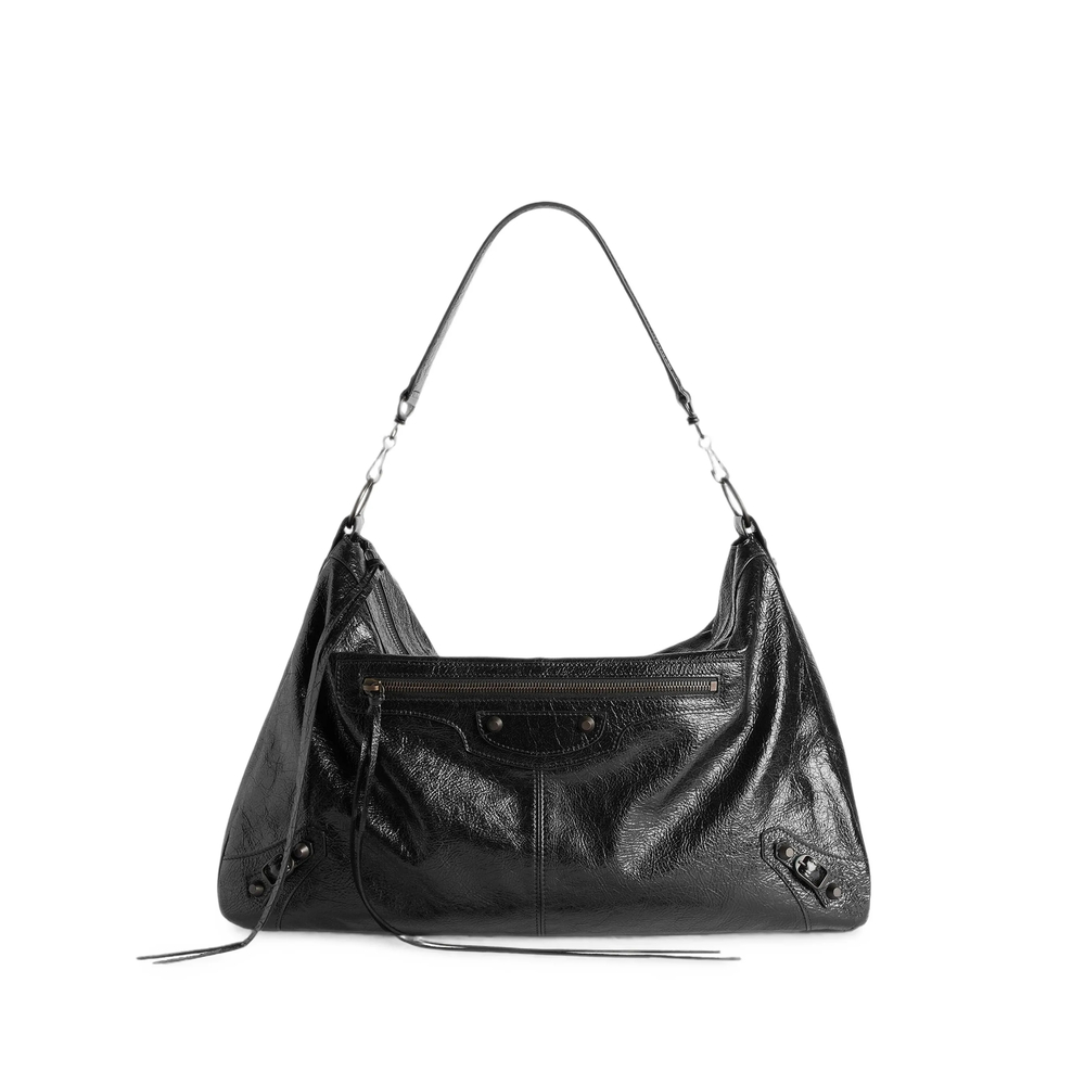 Balenciaga Le City Moto Bag Large In Black