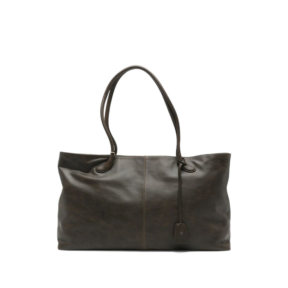 Low Classic Haricot Logo-debossed Leather Tote Bag