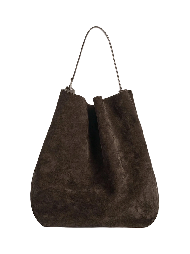 Toteme Belted Suede Tote Bag Brown