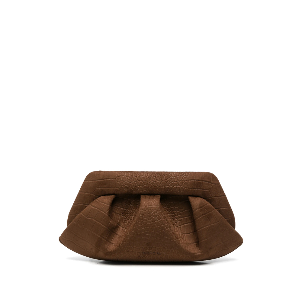 Themoirè Croc-effect Bios Clutch Bag