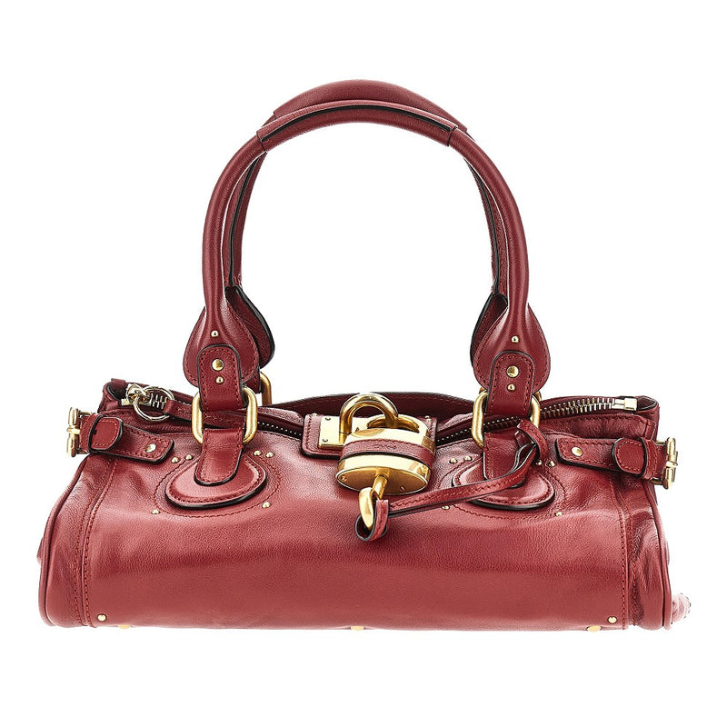 Borsa 'Paddington' in pelle granata