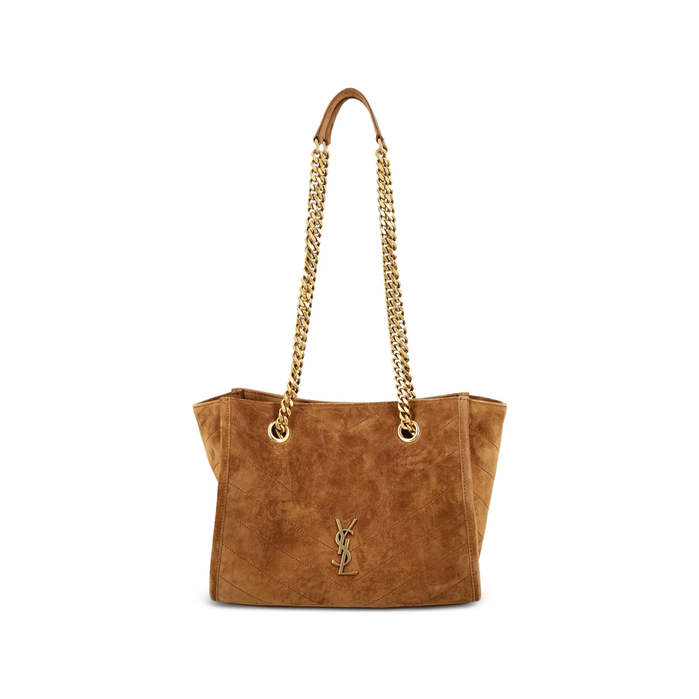 Saint Laurent Niki Quilted Suede Shoulder Bag