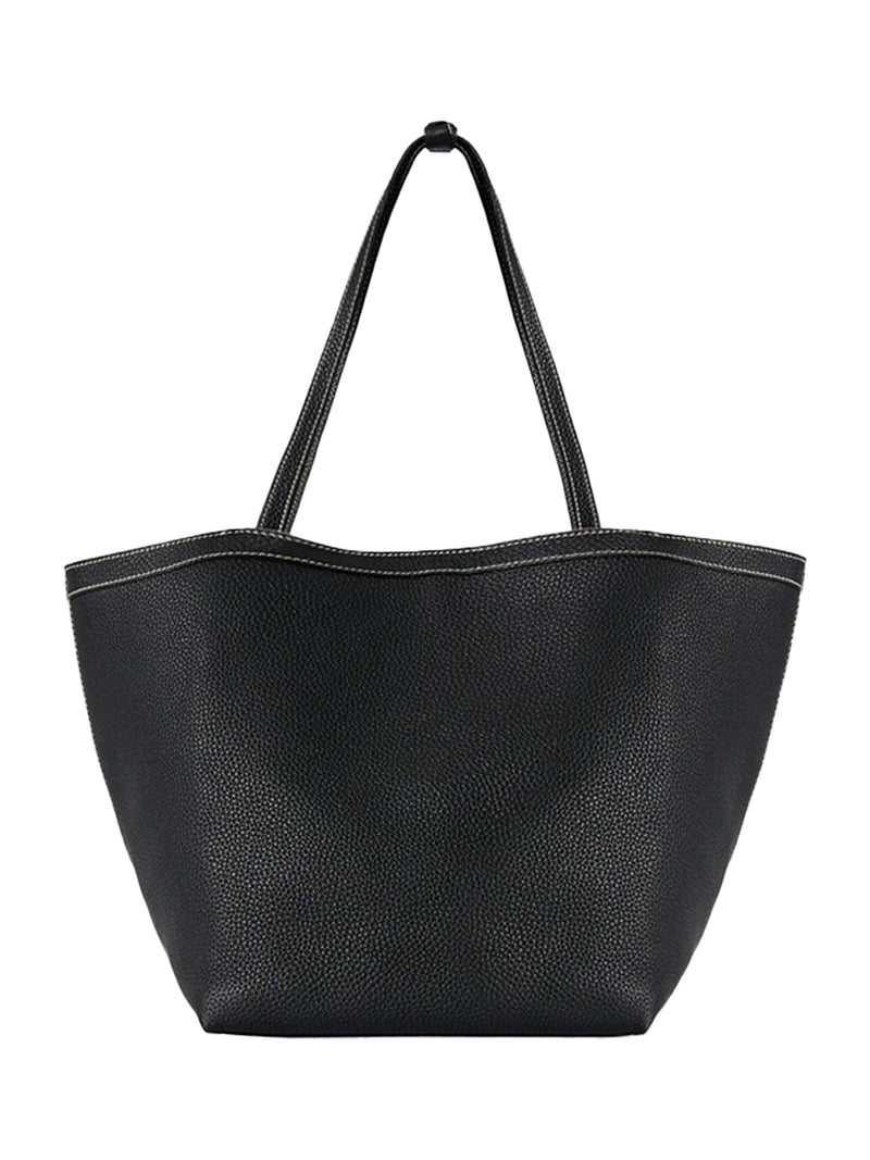 The Row park tote three stitch bag black/ ecru