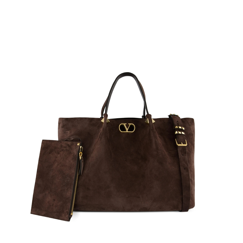 Valentino Garavani Garavani Large Shopping Bag In Soft Suede