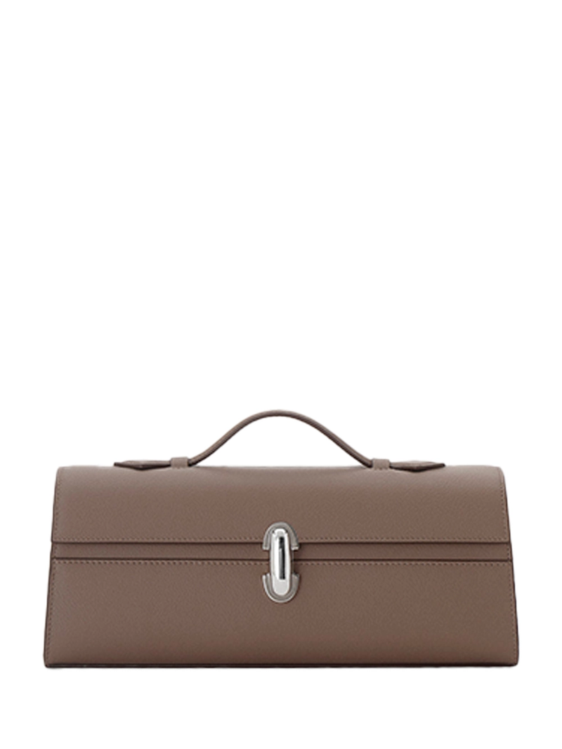 Savette Slim Symmetry Pochette Leather Taupe