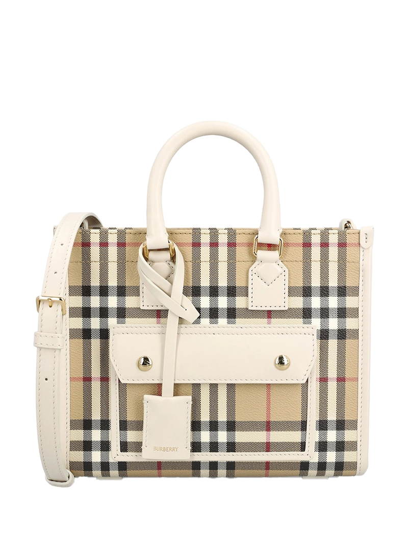 Burberry Mini Freya Tote Bag Ivory