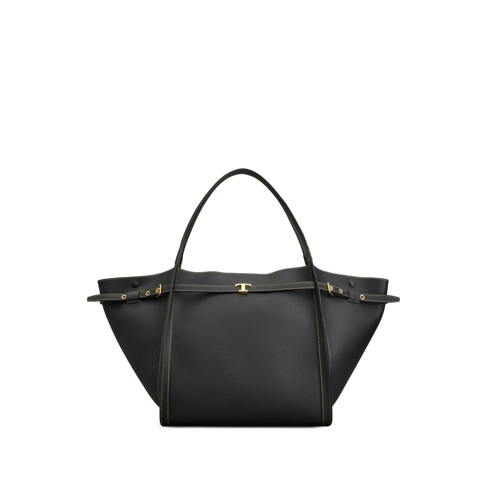 Tod's T Signature Shopping Bag In Leather Medium