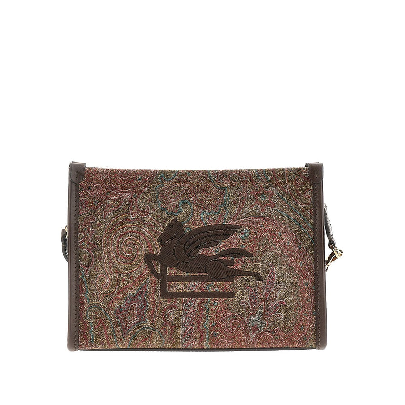 Pochette in tessuto Paisley con Pegaso