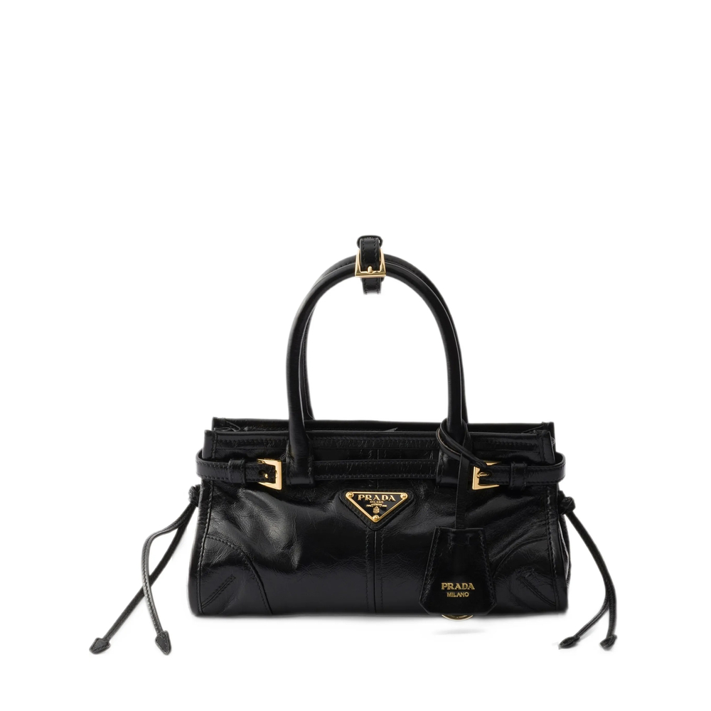 Prada Mini Bonnie Buckled Leather Shoulder Bag