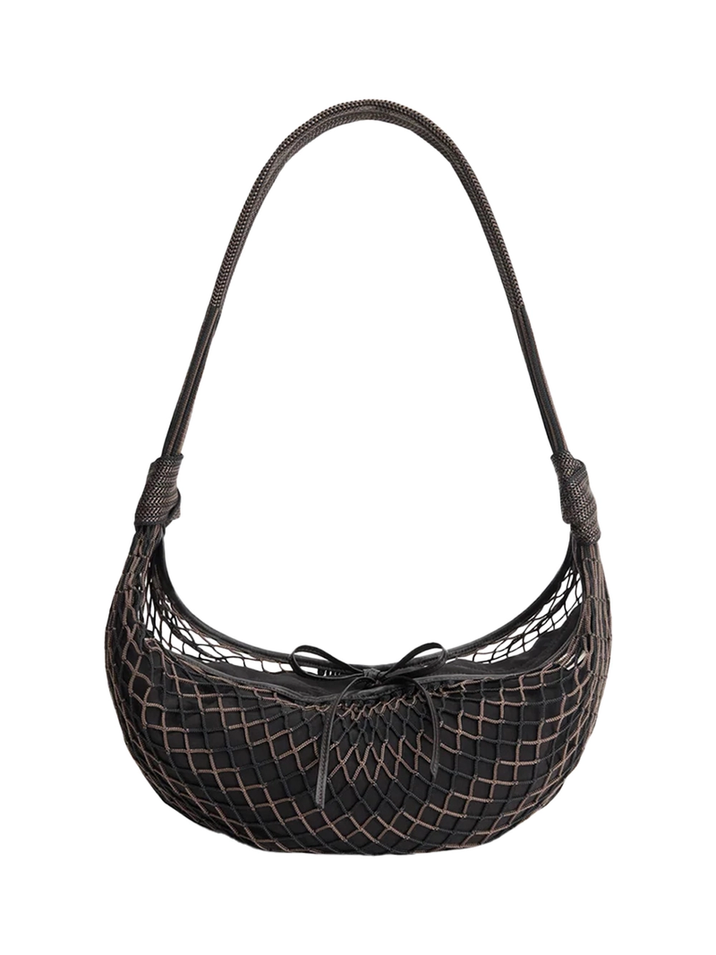 Lemaire Croissant Filt Bag Chevron Marron Glace